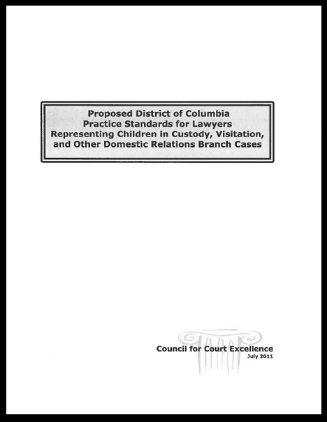 Proposed District of Columbia Practice Standards for Lawyers Representing Children in Custody, Visitation, and Other Domestic Relations Branch Cases