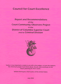 Report and Recommendations of the Court Community Observers Project, July 2002